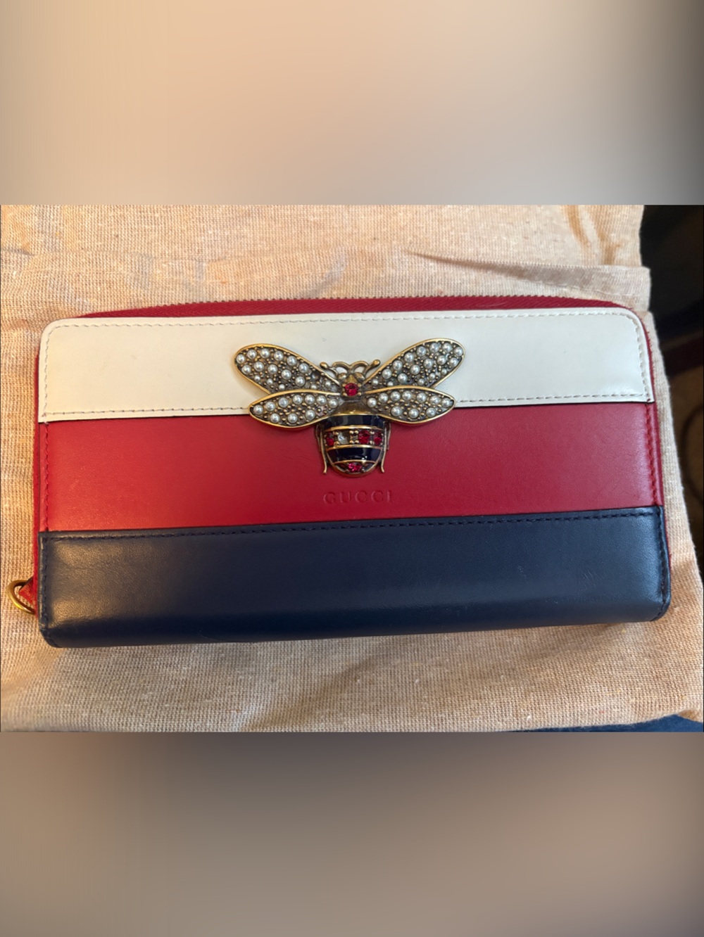 Gucci Queen Margaret Bee-Embellished Continental Wallet